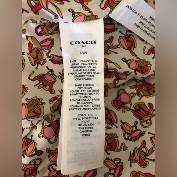 NWT COACH •Rare• Classic Animated Trench Coat with Shearling Collar Size 0 - Picture 15 of 15